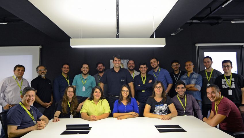 O time da InCeres reunido na inauguração da parceria com o Pulse - Hub de Inovação. (Foto: Amanda Vieira)